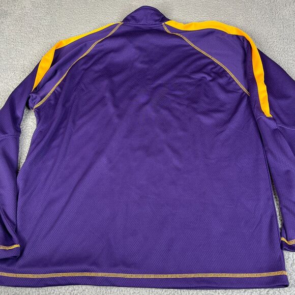 LA Lakers Sweater Mens XXL Purple Yellow 1/4 Zip Long Sleeve Athletic Jacket - Picture 7 of 12